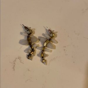 Kendra Scott brass white banded agate earrings